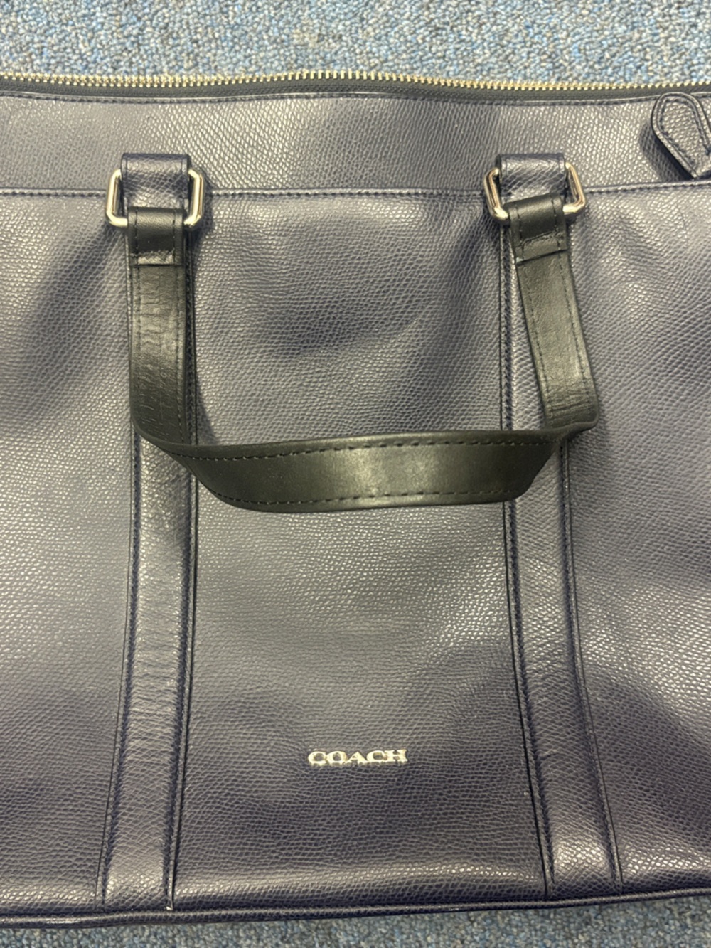 Coach Navy and Black Leather Briefcase